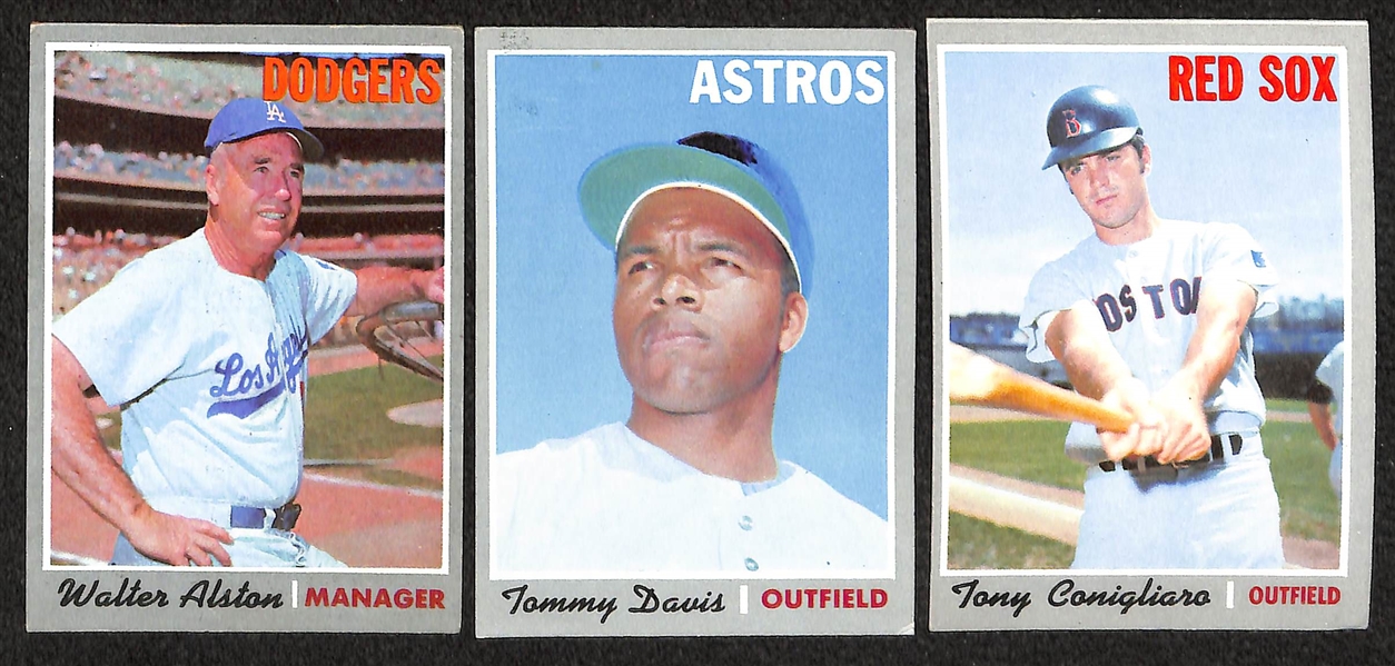 Lot of 250+ Assorted 1970 Topps Baseball Cards w. Billy Williams