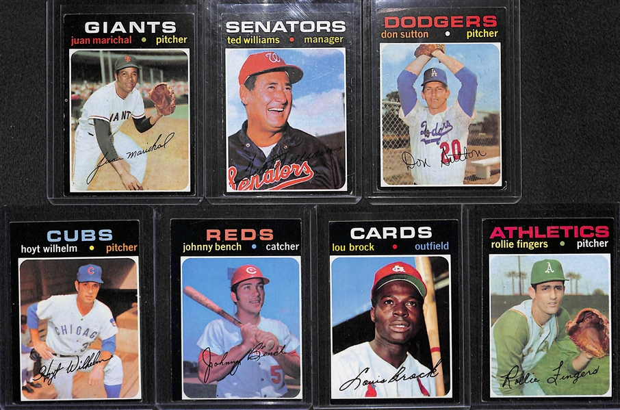 Lot of 175 Assorted 1971 Topps Baseball Cards w. Juan Marichal