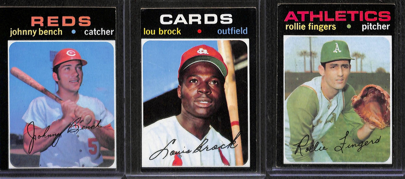 Lot of 175 Assorted 1971 Topps Baseball Cards w. Juan Marichal