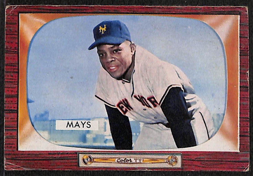 1955 Bowman Mays,  1955 Bowman Reese, 1954 Bowman Reese, 1954 Topps Mathews