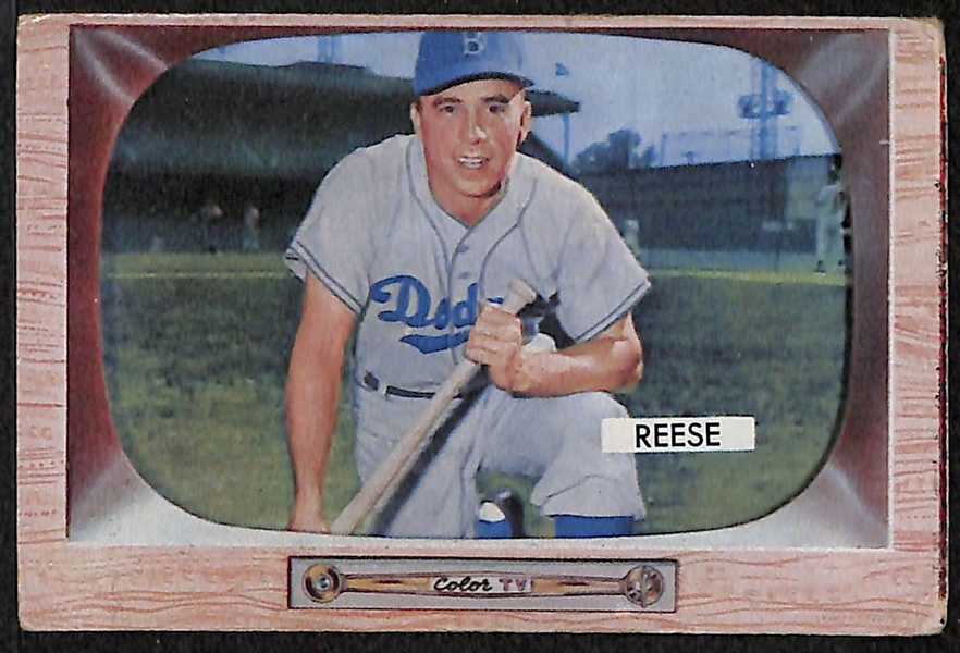 1955 Bowman Mays,  1955 Bowman Reese, 1954 Bowman Reese, 1954 Topps Mathews