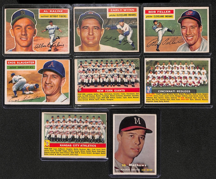 Lot of 8 1956/1957 Topps Star Cards w. 1956 Al Kaline