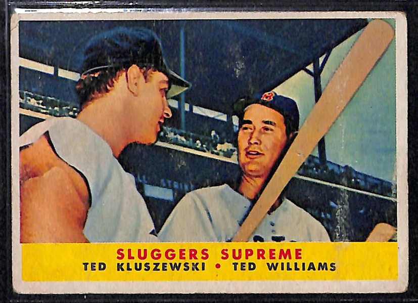 Lof of 4 1958 Topps Cards w. WS Batting Foes w. Mantle and Aaron