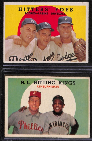 Lot of 6 Topps Star Cards from 1958-1959 w. 1958 Hank Aaron