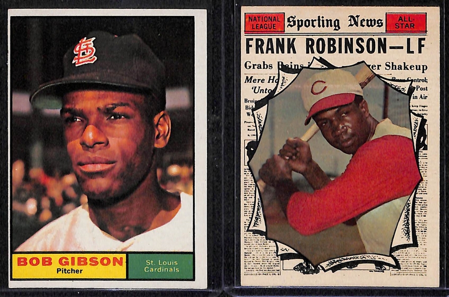 Lot of 9 Topps Star Cards from 1961-1963 w. 1961 Bob Gibson