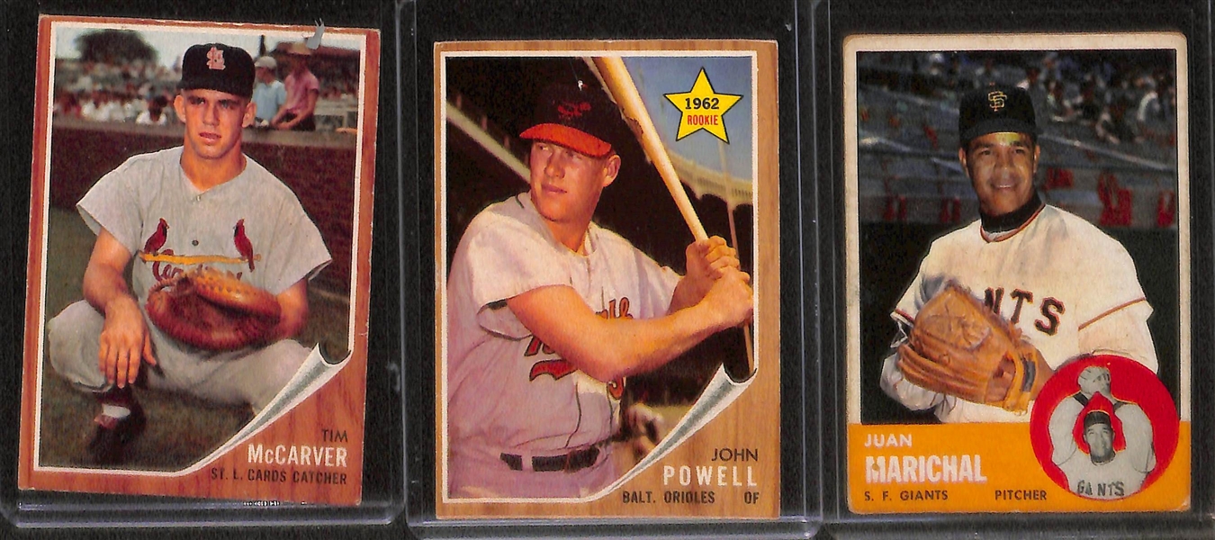 Lot of 9 Topps Star Cards from 1961-1963 w. 1961 Bob Gibson