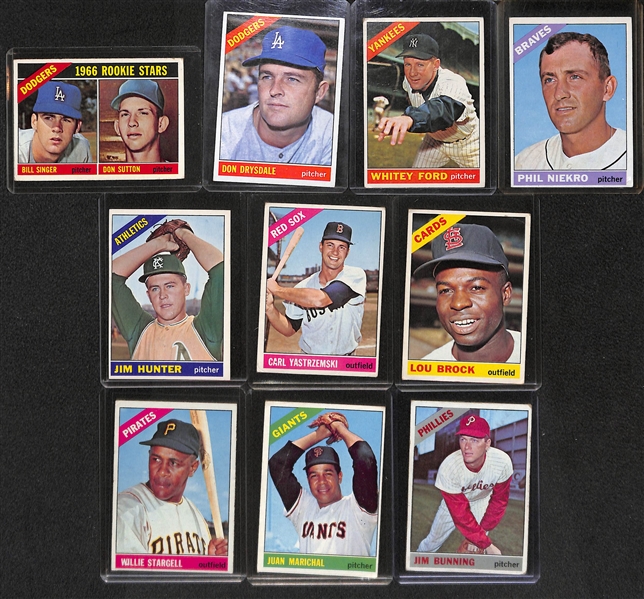 Lot of 10 1966 Topp Star Cards w. Don Sutton RC