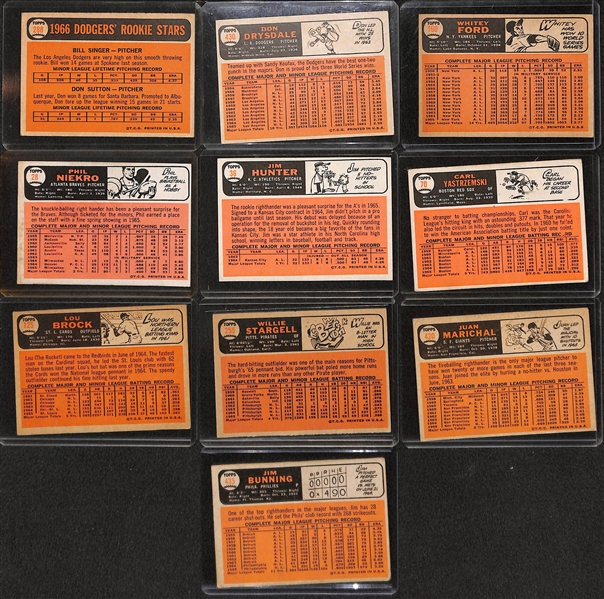 Lot of 10 1966 Topp Star Cards w. Don Sutton RC