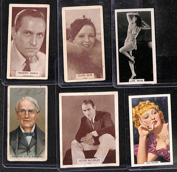 Lot of 35 1920-1930s Actors & Actresses and Famous People Cigarette and Gallaher Cards