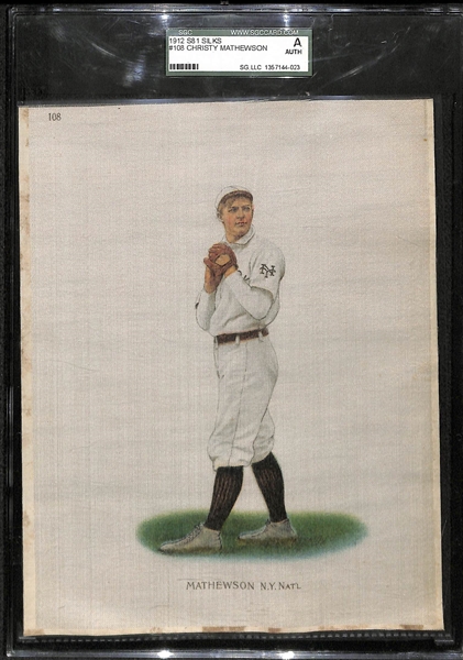 RARE 1912 S81 #108 Silk Christy Mathewson SGC Authentic