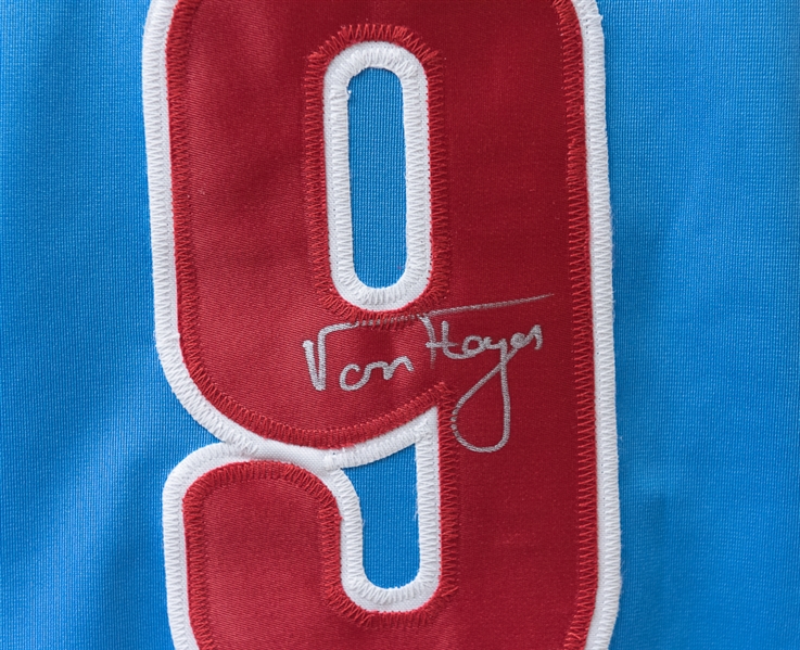 Von Hayes Signed Phillies Style Jersey