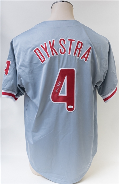 Lenny Dykstra Signed Phillies Style Jersey (JSA COA)