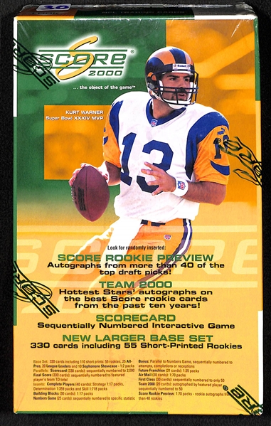 2000 Score Hobby Football Unopened Wax Box (Tom Brady's Rookie Year)