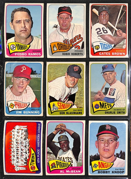 1965 Topps Baseball Partial Set - 412 Different Cards of the 598 Card Set