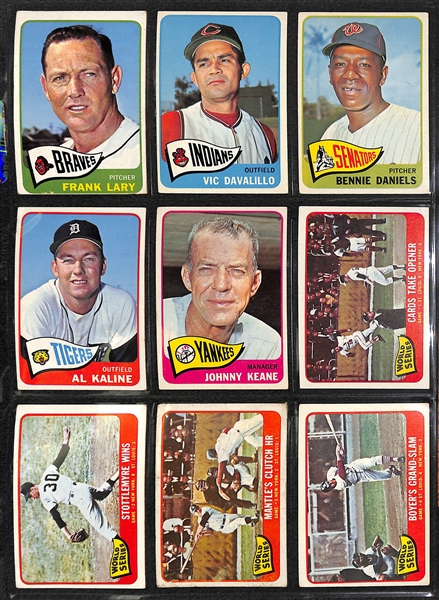 1965 Topps Baseball Partial Set - 412 Different Cards of the 598 Card Set