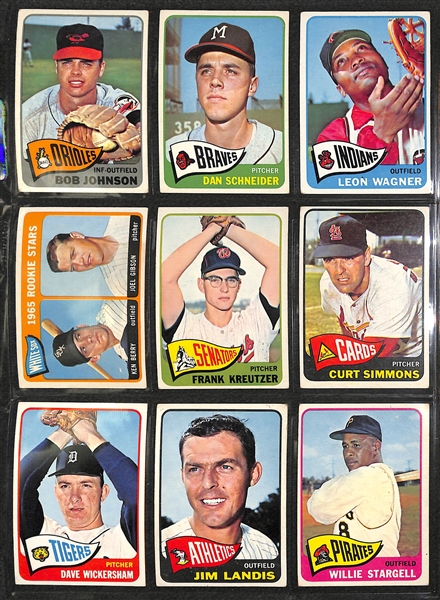 1965 Topps Baseball Partial Set - 412 Different Cards of the 598 Card Set