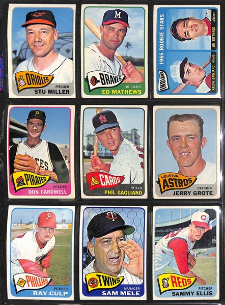 1965 Topps Baseball Partial Set - 412 Different Cards of the 598 Card Set