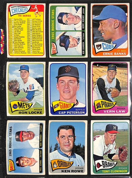 1965 Topps Baseball Partial Set - 412 Different Cards of the 598 Card Set