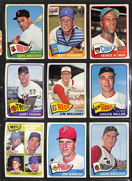 1965 Topps Baseball Partial Set - 412 Different Cards of the 598 Card Set