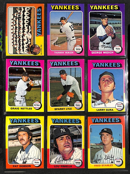 1975 Topps Baseball Complete Set 660 Cards VG Condition