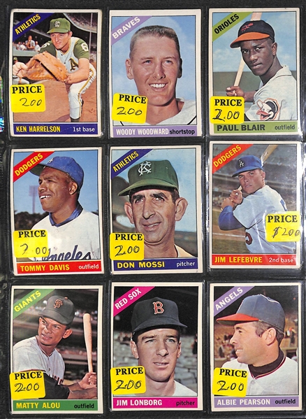 Lot of 300+ Assorted 1966 Topps Baseball Cards w. Don Sutton RC