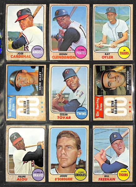  Lot of 230+ Assorted 1968 Topps Baseball Cards w. Eddie Mathews