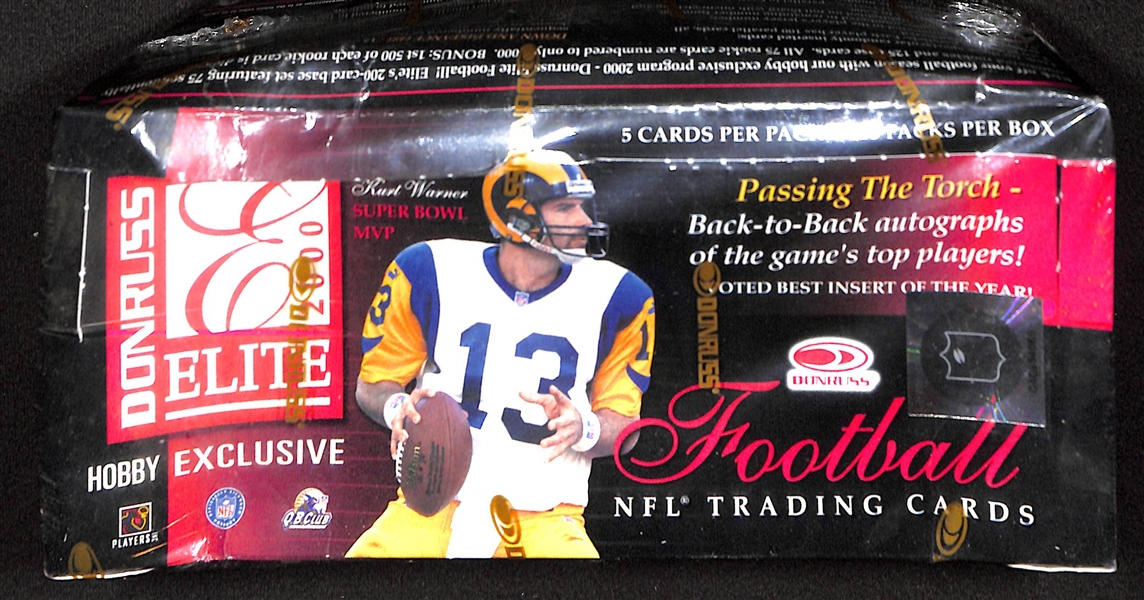 2000 Donruss Elite Football Unopened Wax Box (Tom Brady's Rookie Year)