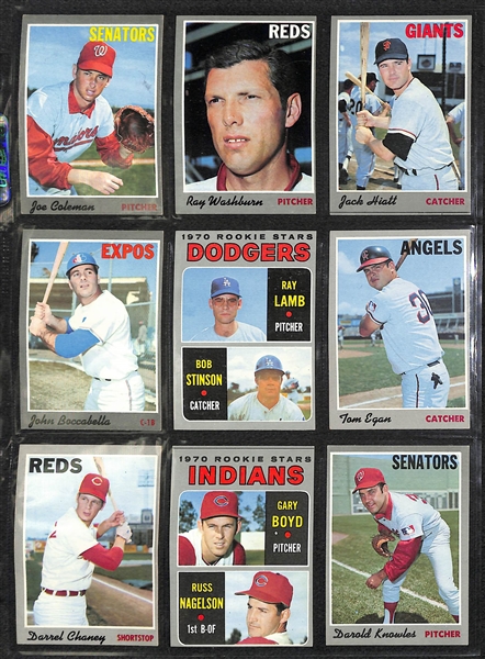Lot of 250+ Assorted 1970 Topps Baseball Cards w. Jim Bunning