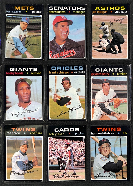 Lot of 300+ Assorted 1971 Topps Baseball Cards w. Tom Seaver
