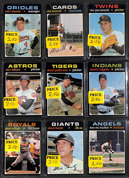 Lot of 300+ Assorted 1971 Topps Baseball Cards w. Tom Seaver