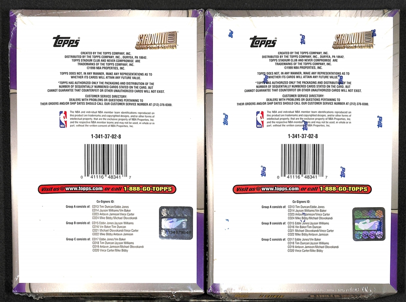 Lot of (2) 1998-99 Topps Stadium Club Never Compromise Series 2 Sealed Basketball Hobby Box