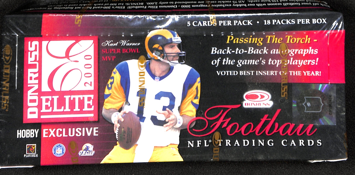 2000 Donruss Elite Football Unopened Wax Box (Tom Brady's Rookie Year)