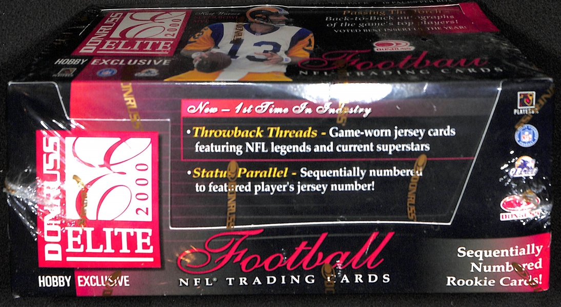 2000 Donruss Elite Football Unopened Wax Box (Tom Brady's Rookie Year)