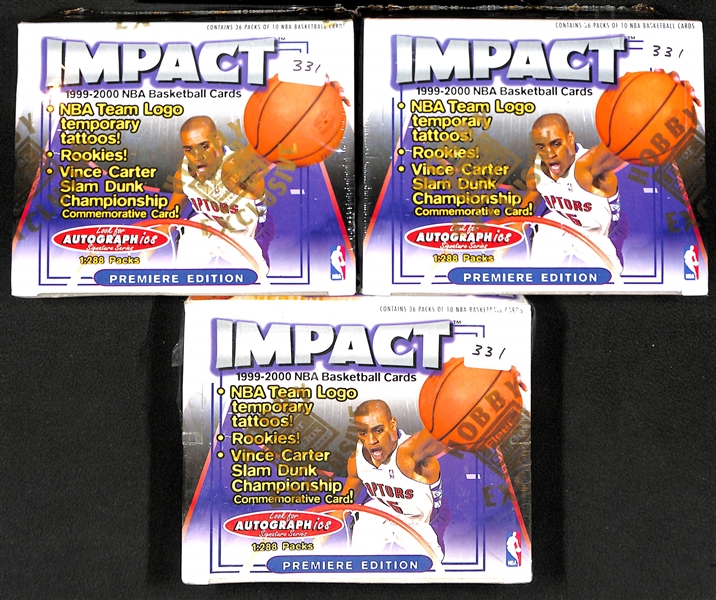 Lot of (3) 1999-2000 Fleer Impact Sealed Hobby Boxes