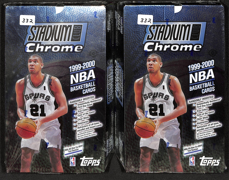 Lot of (3) 1999-2000 Topps Stadium Club Basketball Sealed Hobby Boxes (Topps Stadium Club Never Compromise, (2) Stadium Club Chrome)