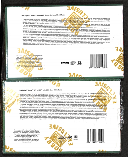Lot of (5) 1996 Sealed Football Wax Boxes - Pinnacle, Topps Stadium Club, Skybox Impact