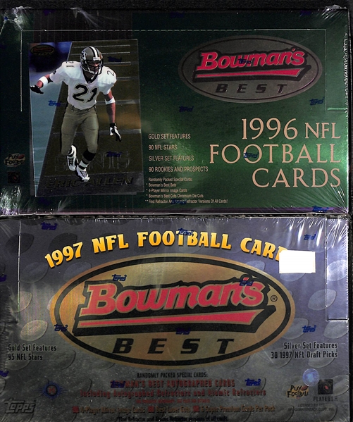 Lot of (2) Bowman's Best Football Sealed Hobby Boxes - 1996 & 1997