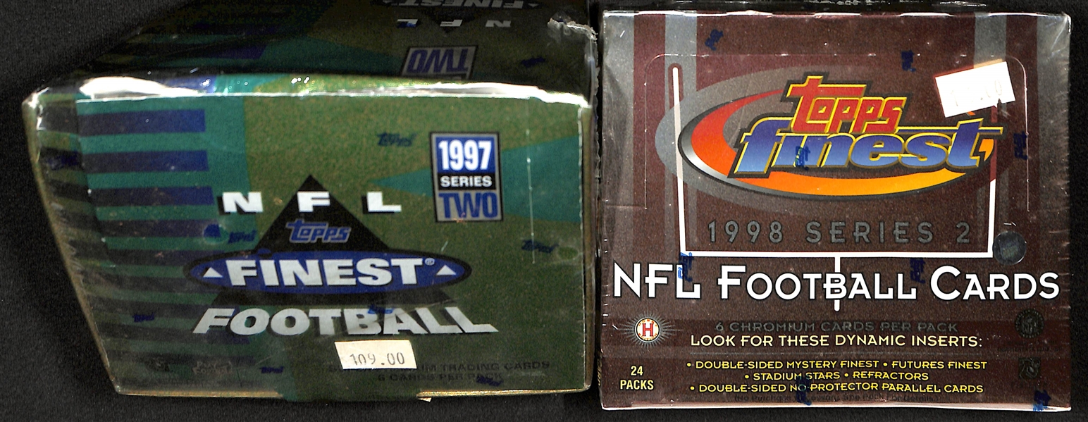  Lot of (2) Topps Finest Football Series 2 Sealed Hobby Boxes - 1997 & 1998