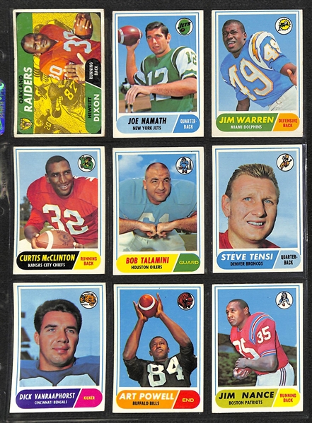 1968 Topps Football Complete Set of 219 Cards
