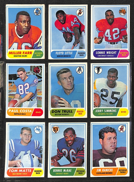 1968 Topps Football Complete Set of 219 Cards