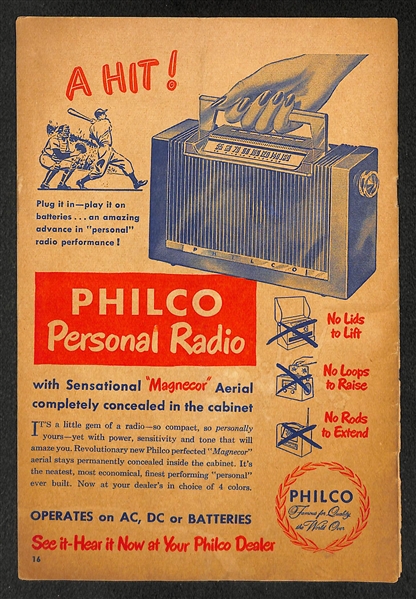Lot of 3 Phillies Memorabilia Pieces - 1950 Score Card, 1983 Year Book, 1964 Unused WS Ticket