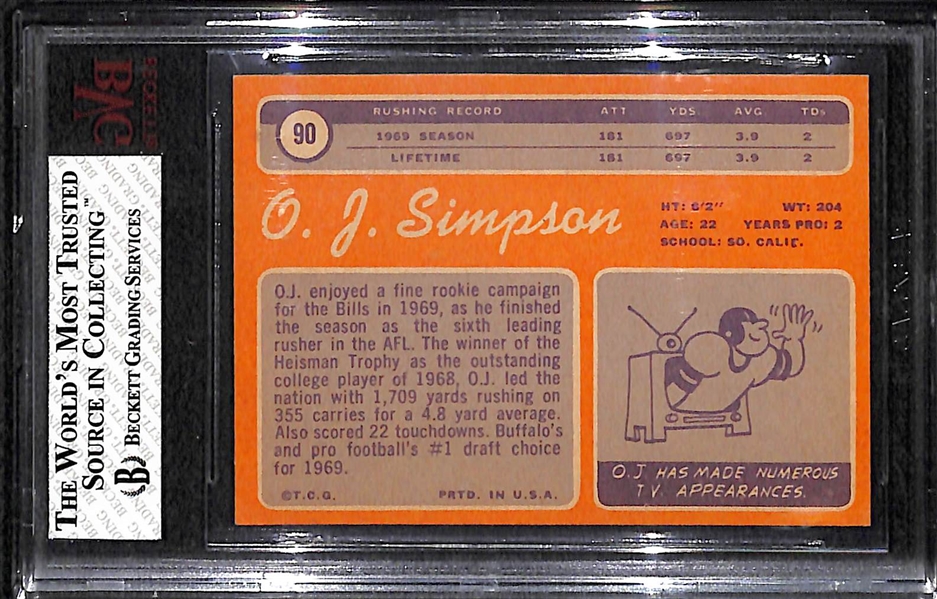 1970 Topps OJ Simpson Rookie Card Graded Beckett BVG 7.5