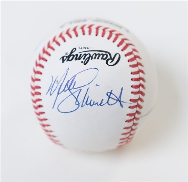 Phillies HOFer Signed Baseball Signed By Schmidt, Ashburn, and Roberts (JSA COA)