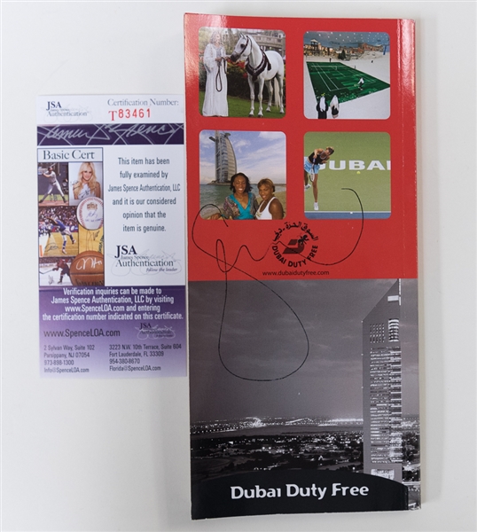 RARE Serena Williams Autographed Dubai Tennis Tour Book (JSA COA)