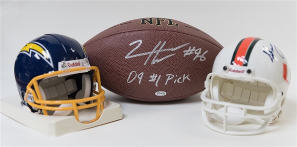 Autograph Lot (1957 NC Tar Heels Champions Basketball, Ziggy Hood Football, Charlie Joiner Mini Helmet, Jesse Armsted Mini Helmet)