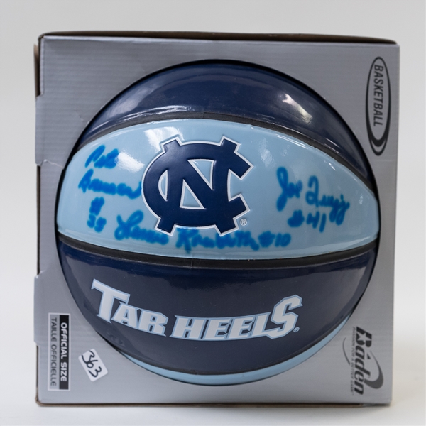 Autograph Lot (1957 NC Tar Heels Champions Basketball, Ziggy Hood Football, Charlie Joiner Mini Helmet, Jesse Armsted Mini Helmet)