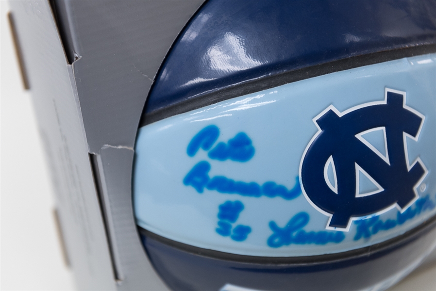 Autograph Lot (1957 NC Tar Heels Champions Basketball, Ziggy Hood Football, Charlie Joiner Mini Helmet, Jesse Armsted Mini Helmet)
