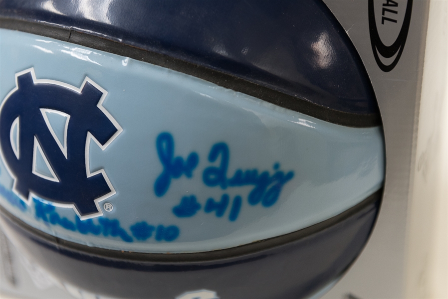 Autograph Lot (1957 NC Tar Heels Champions Basketball, Ziggy Hood Football, Charlie Joiner Mini Helmet, Jesse Armsted Mini Helmet)