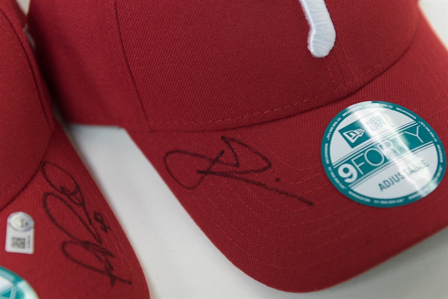 Lot of 6 Signed Phillies Hats (All MLB Certified) - with Erik Kratz