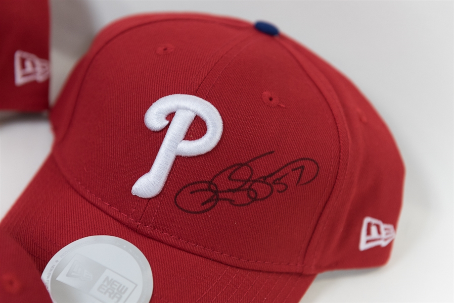 Lot of 6 Phillies Managers/Coaches Signed Hats (All MLB Certified) - with Wally Joyner and Pete Mackanin